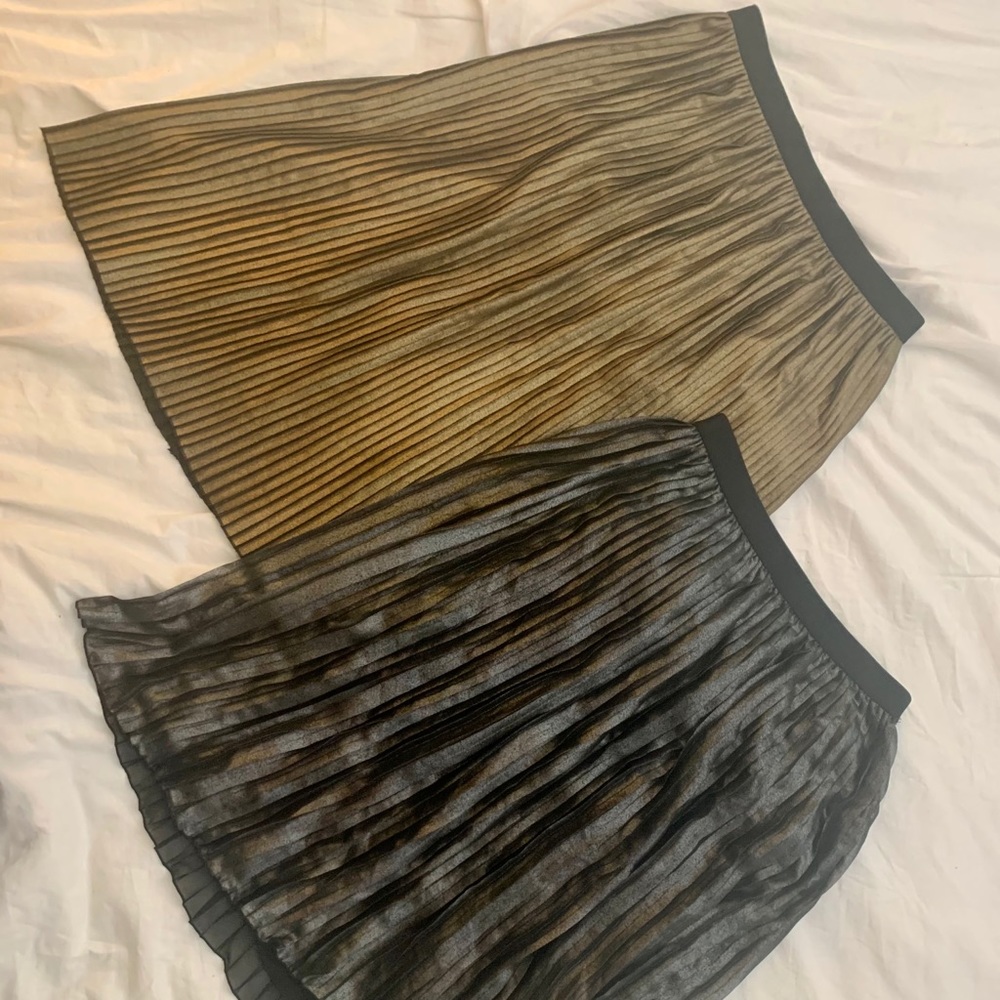 Mid Maxi Metallic Skirts gold silver bundle